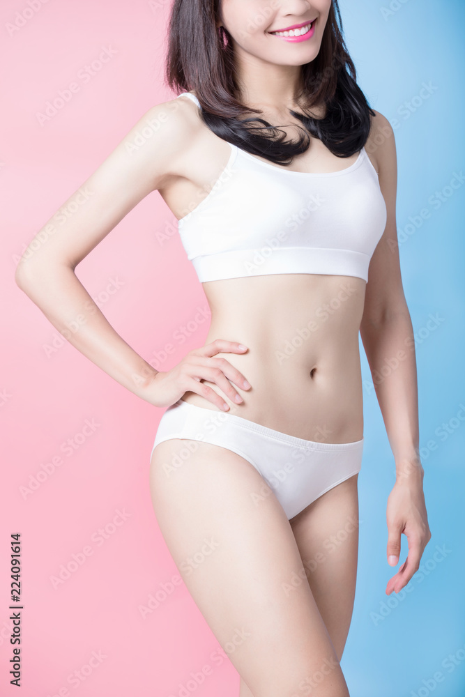 woman show her thin waist woman show her thin waist