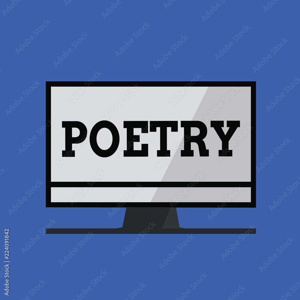Word writing text Poetry. Business concept for literary work in which expression of feelings and ideas using rhythm.