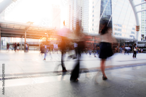 People are walking with blurred.