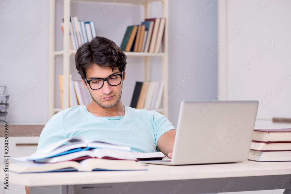 Young student in tele-learning concept Young student in tele-learning concept