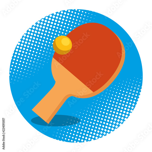 ping pong racket and ball