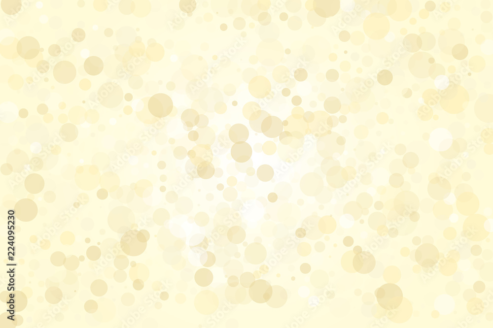 Light yellow, Golden bokeh background. Scalable vector illustration. Pattern with circles of different scale and transparency Light yellow, Golden bokeh background. Scalable vector illustration. Pattern with circles of different scale and transparency