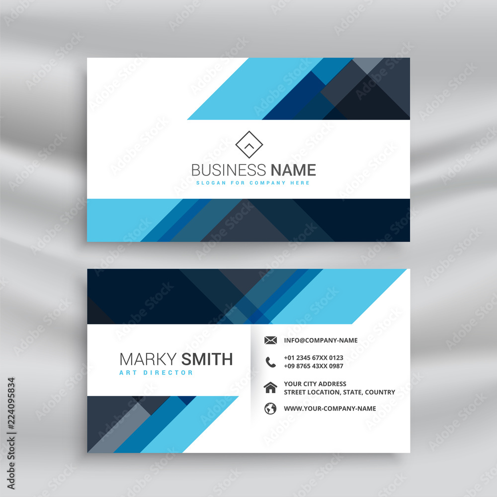 clean abstract blue business card design
