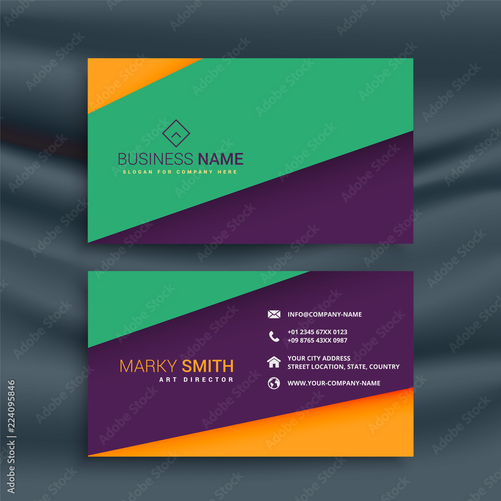 colorful clean business card design