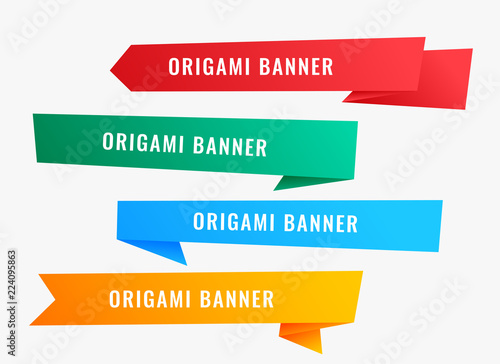 wide origami banners in ribbon style