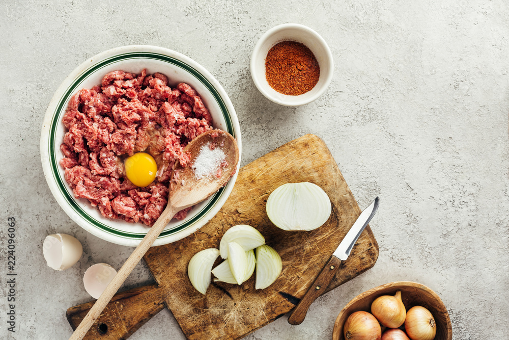 Fototapeta premium Fresh raw minced beef