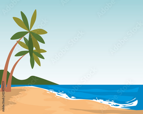 Fototapeta Naklejka Na Ścianę i Meble -  beach seascape scene icon