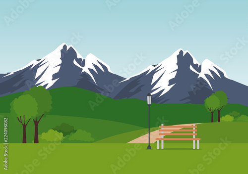 park landscape scene icon