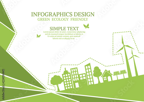Ecology connection concept background . Vector infographic illustration