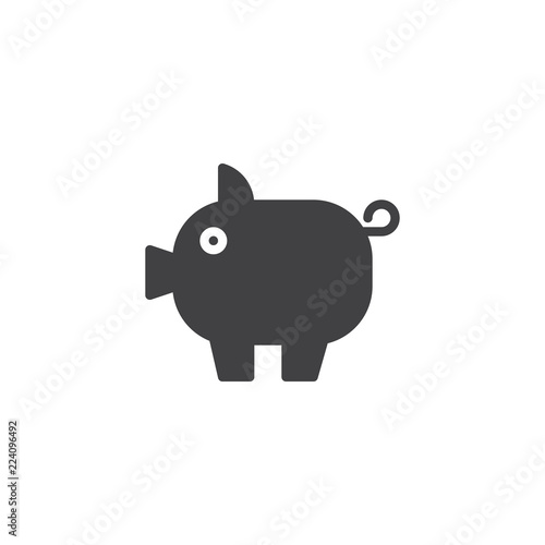 Piggy bank vector icon. filled flat sign for mobile concept and web design. piggy moneybox simple solid icon. Symbol, logo illustration. Pixel perfect vector graphics
