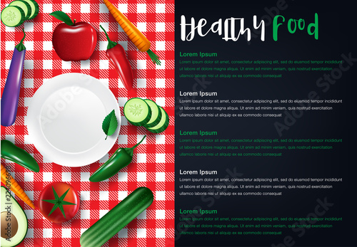 Low carbohydrate diet poster. Colourful vector illustration isolated on a dark grey background. Healthy eating concept