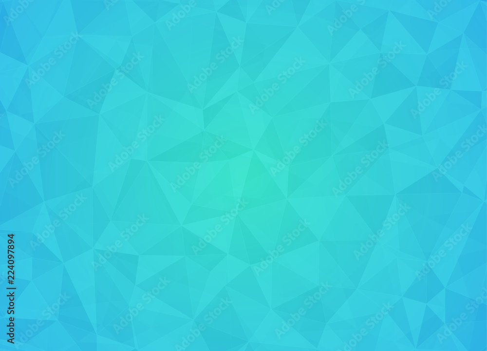 Abstract low poly background of triangles in light blue, black colors. vector. eps10