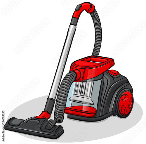 Vector red vacuum cleaner design