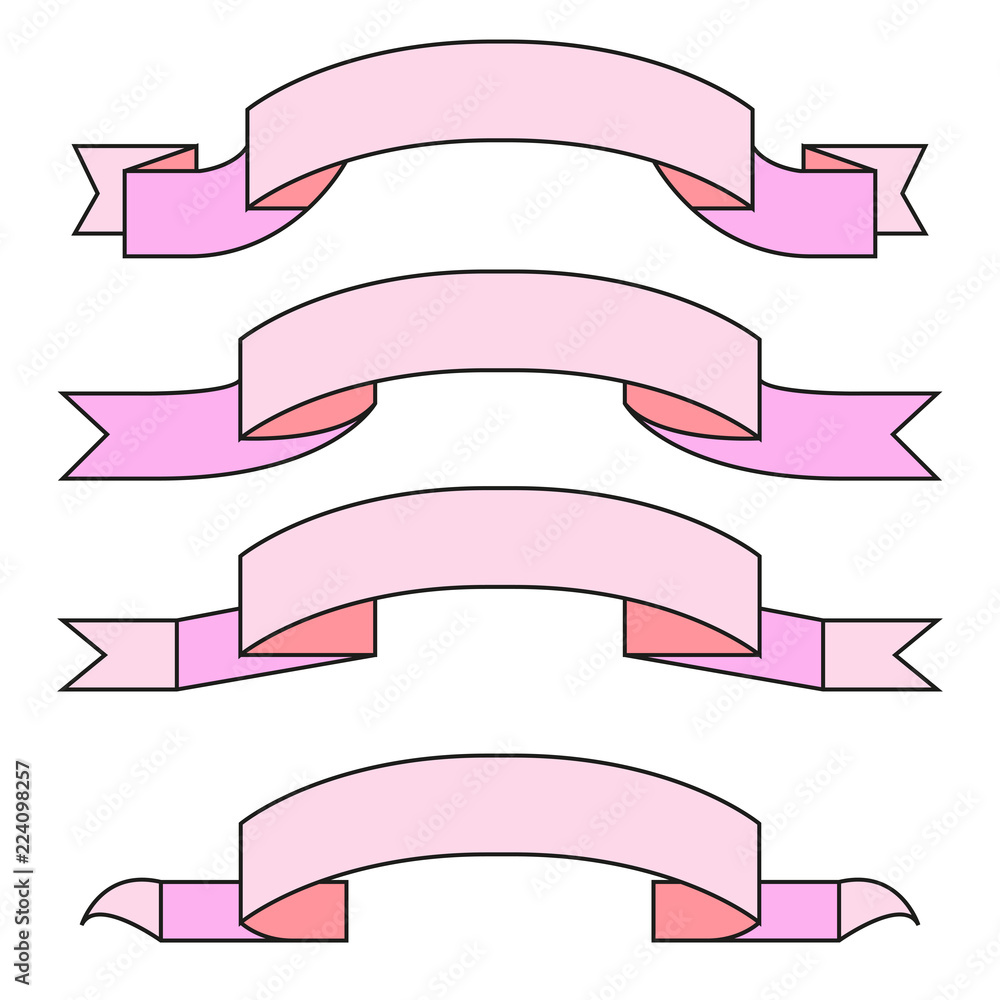 Obraz premium pink ribbon on white background