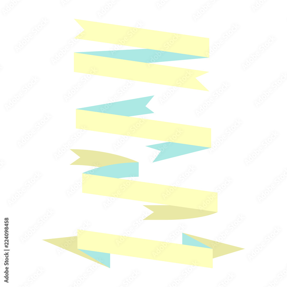 ribbon banner set on white background ribbon banner set on white background