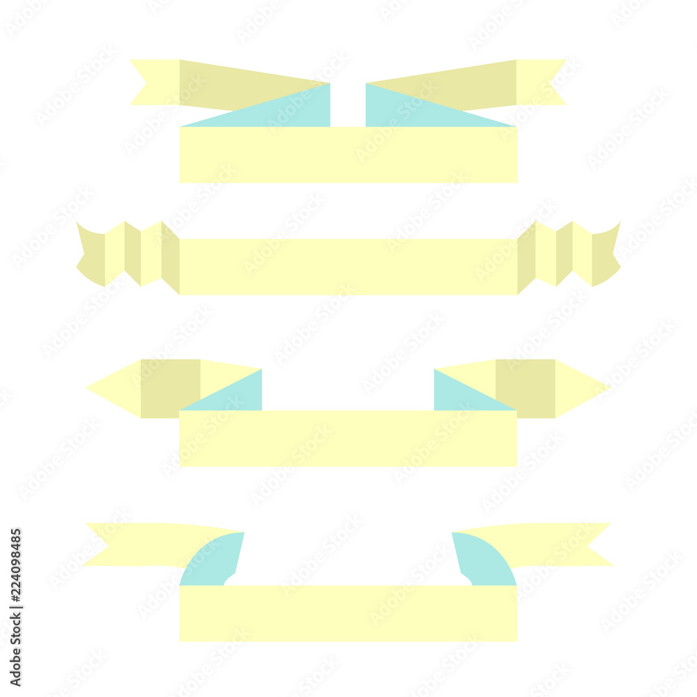 ribbon banner set on white background ribbon banner set on white background