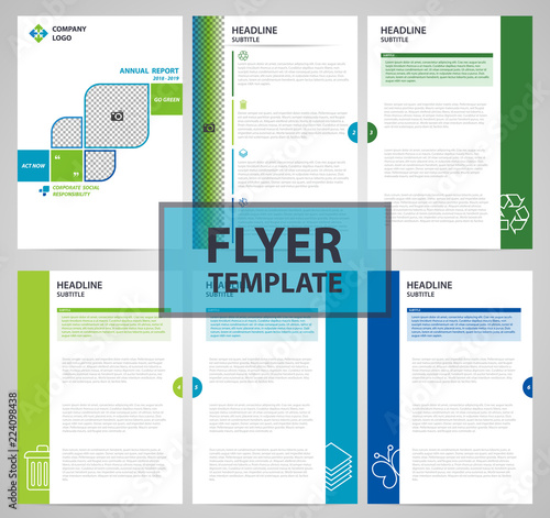 Flyer Template Brochure Modern A4 Design with empty space for photo. Suitable for corporate annual report and prospectus