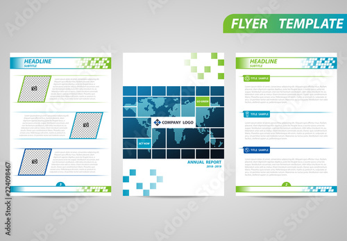 Flyer Template Brochure Modern A4 Design with empty space for photo. Suitable for corporate annual report and prospectus