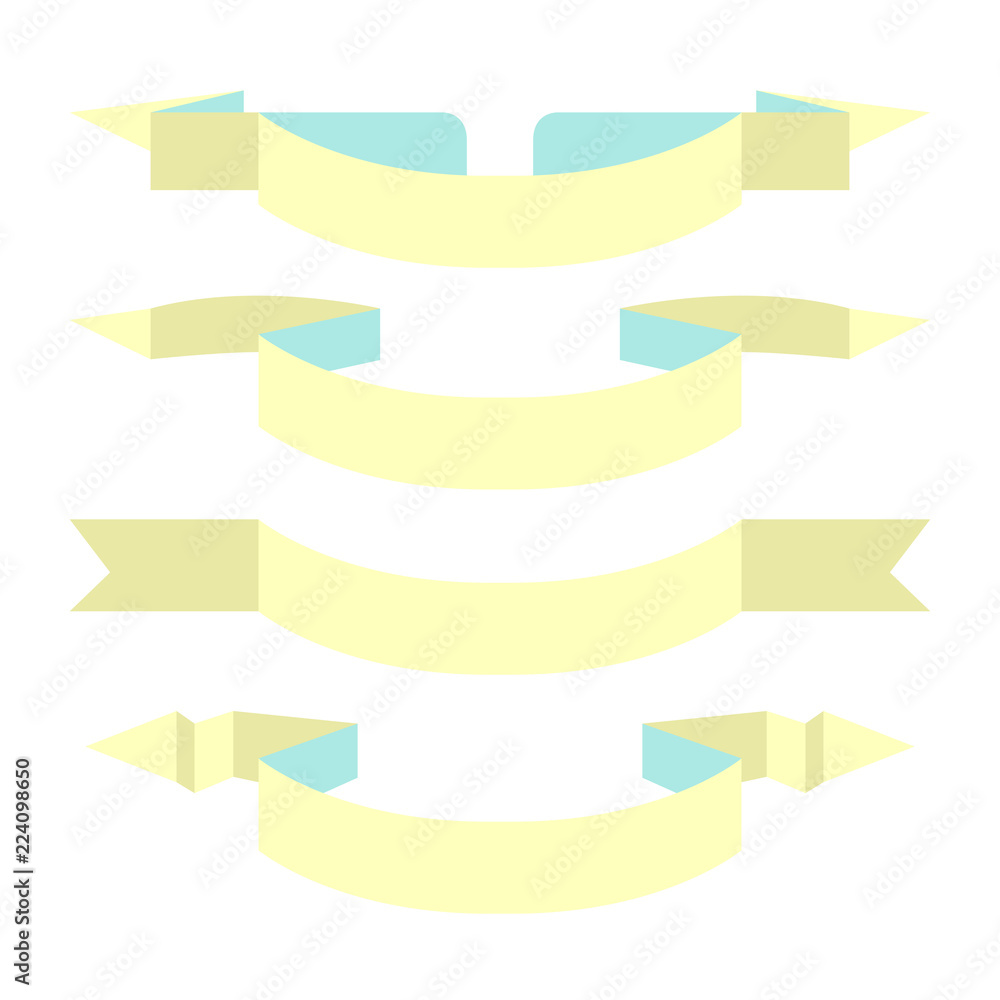 ribbon banner set on white background ribbon banner set on white background