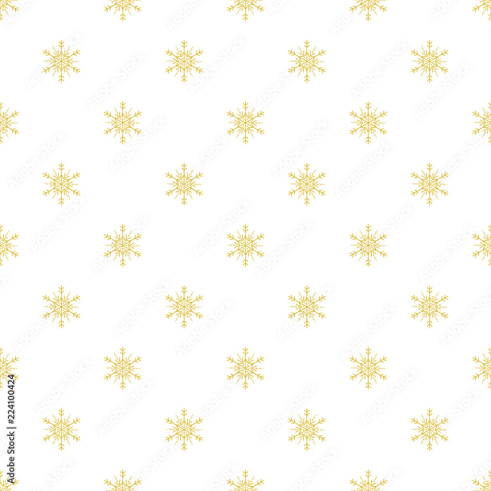 Vector seamless pattern of gold snowflakes. Seamless pattern. Vector seamless pattern of gold snowflakes. Seamless pattern.