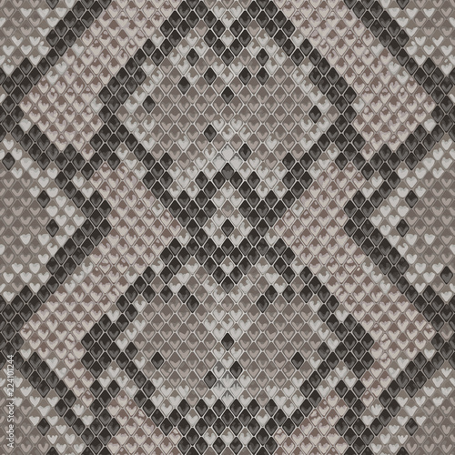 Snake Skin Colorful Animal Beige Seamless Pattern