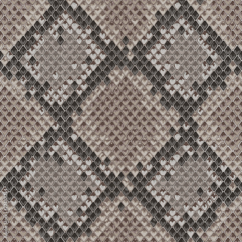 Snake Skin Colorful Animal Beige Seamless Pattern