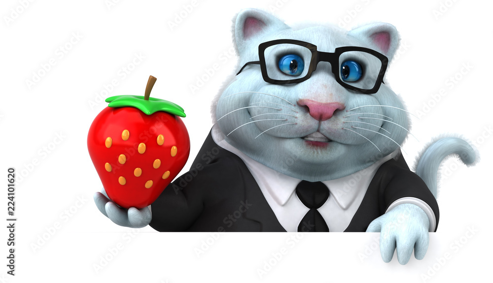 Fun cat - 3D Illustration Fun cat - 3D Illustration