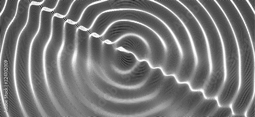 3D wavy background with ripple effect. Vector illustration with particle. 3D grid surface.