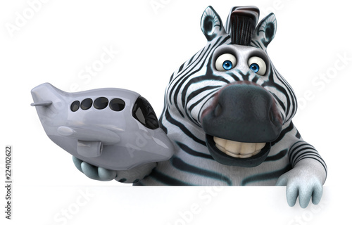 Fun zebra - 3D Illustration