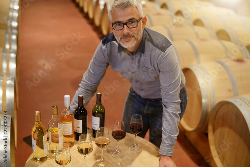 Photos Man standing in winery around table