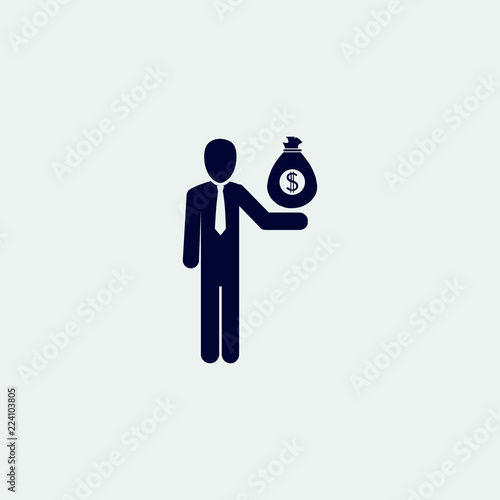 business icon, vector illustration. flat icon