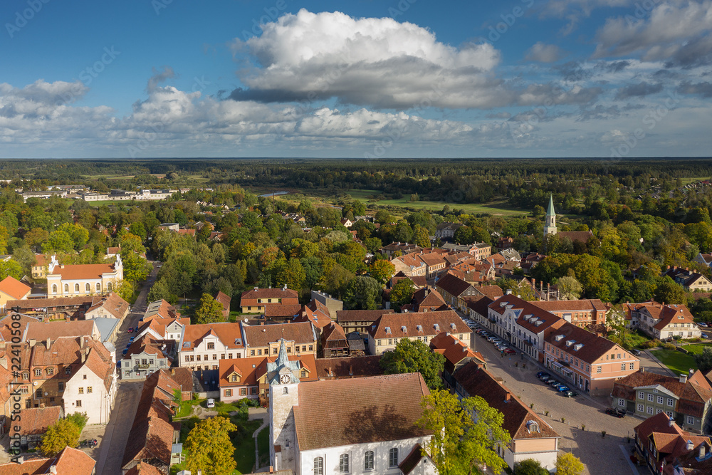 Kuldiga city aerial view, Latvia.
