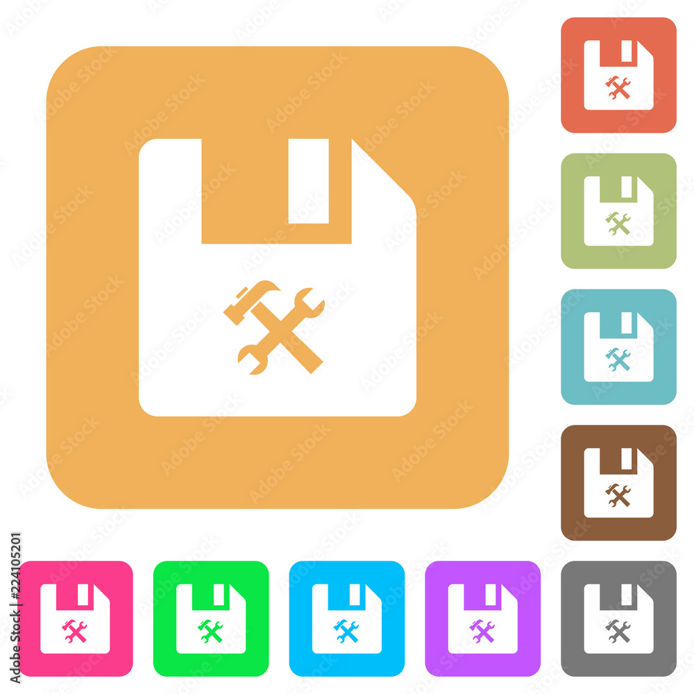 Obraz premium File tools rounded square flat icons