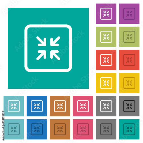 Shrink object square flat multi colored icons