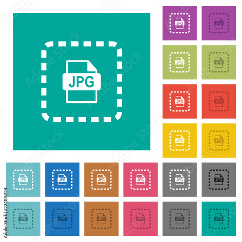 Place jpg file square flat multi colored icons