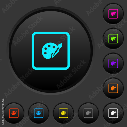 Adjust object color dark push buttons with color icons