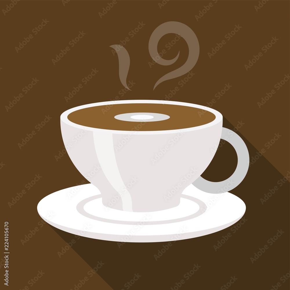 Obraz premium Cup of coffee flat white, flat design