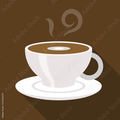Cup of coffee flat white  flat design