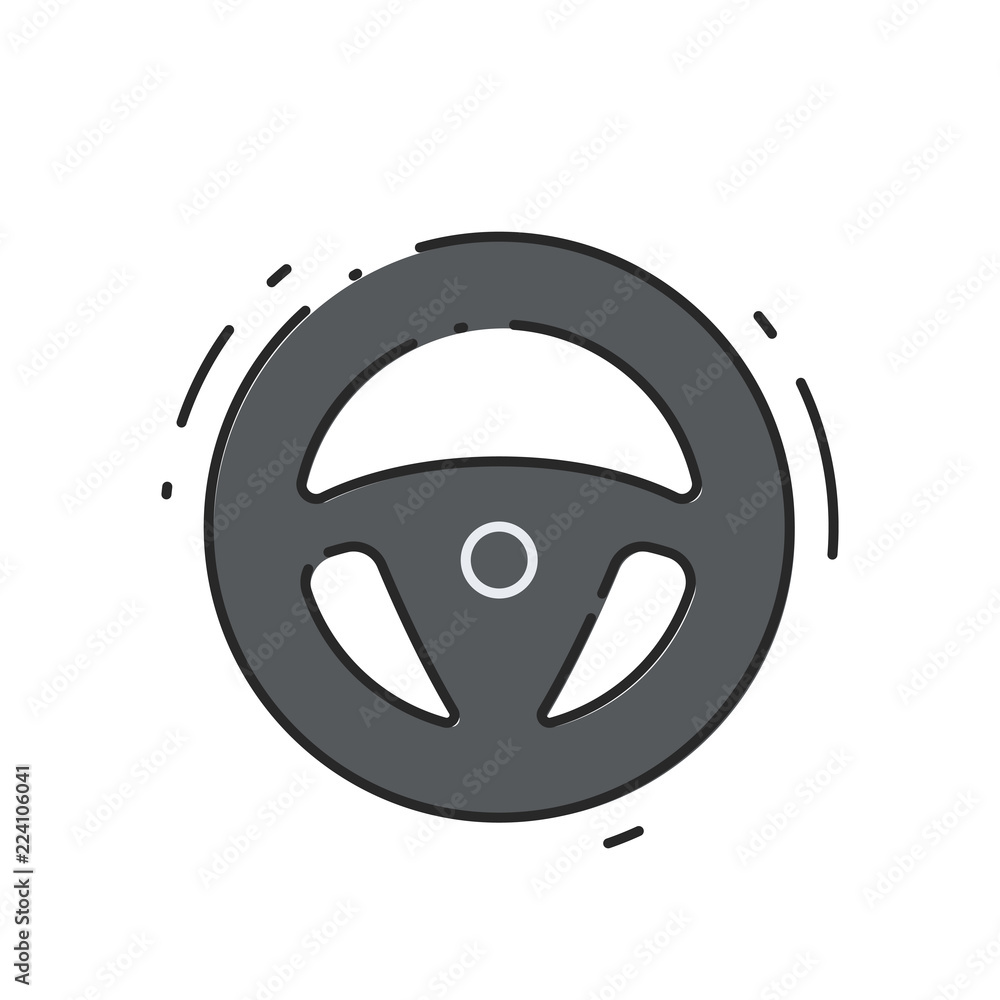 Car drive wheel. Flat abstract icon. Vector illustration Car drive wheel. Flat abstract icon. Vector illustration