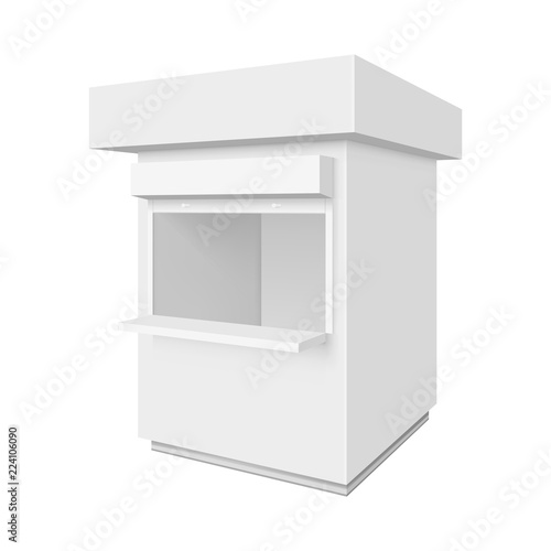 Promotional or trade outdoor kiosk. Illustration isolated on white background. Graphic concept for your design