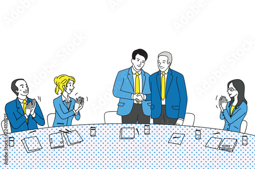 Businessman applauding and shaking hands