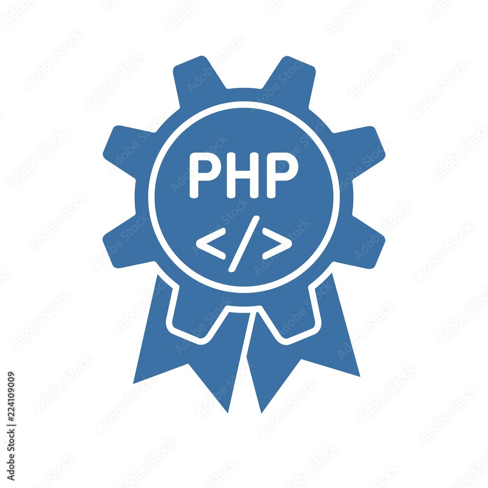 PHP программирование. Сервис. Векторный значок.