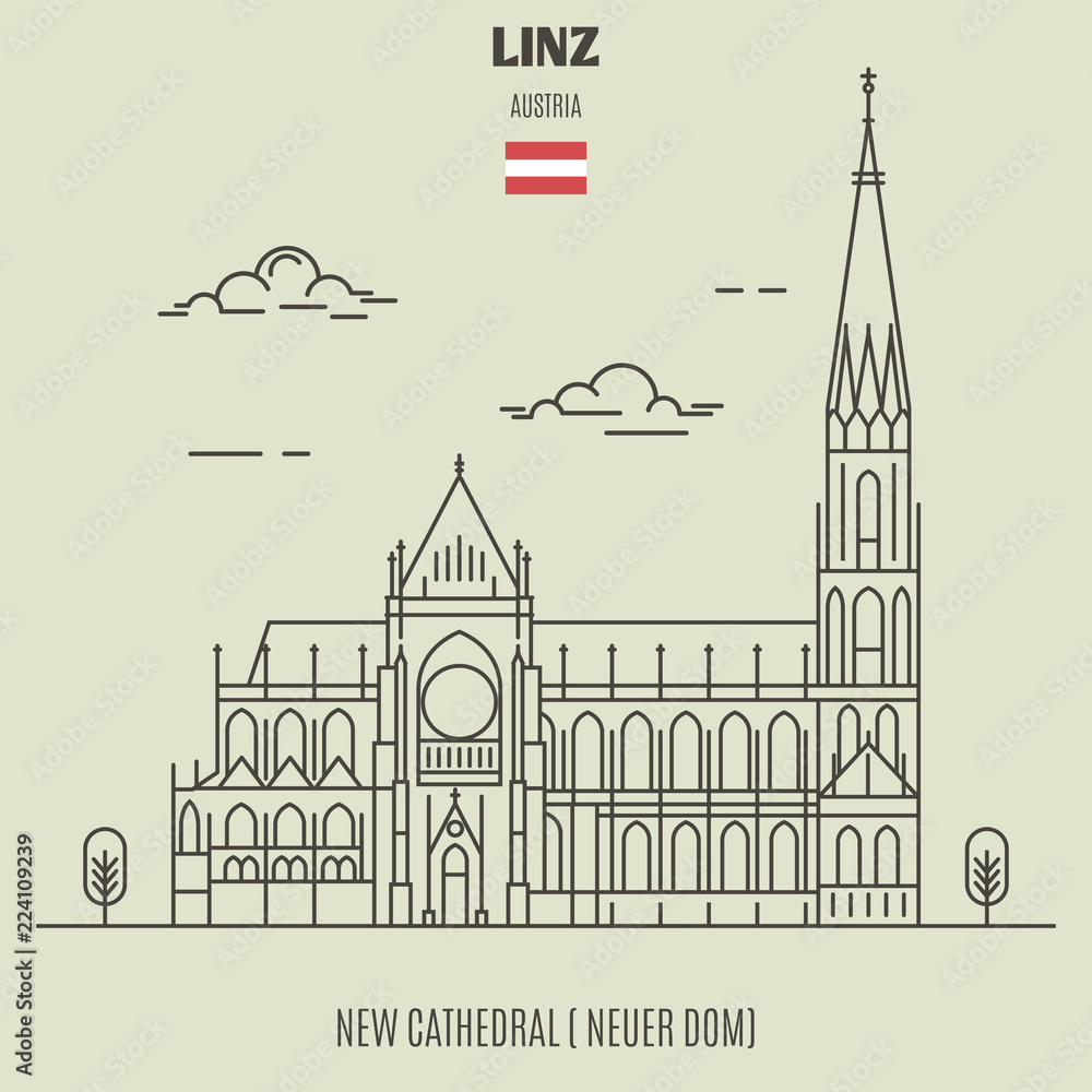 New Cathedral in Linz, Austria. Landmark icon