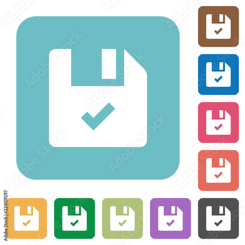 File ok rounded square flat icons