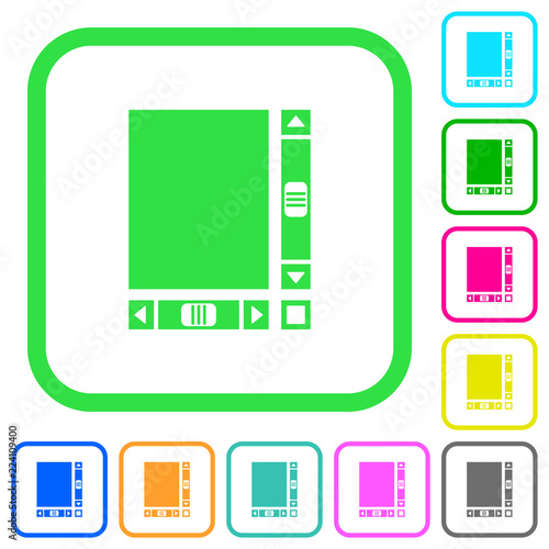 Blank document with scroll bars vivid colored flat icons