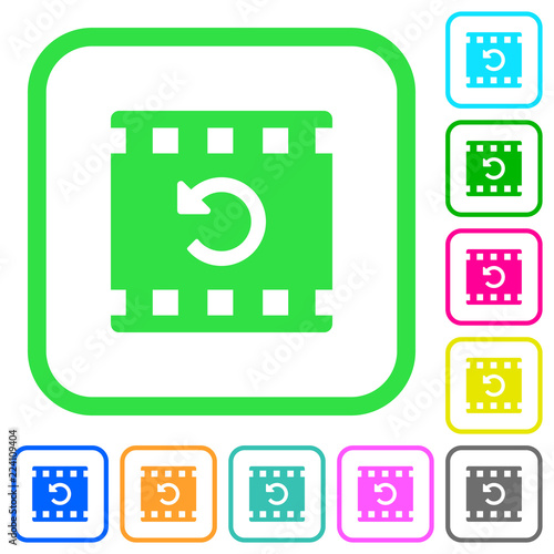 Undo movie changes vivid colored flat icons