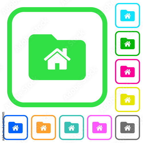 Home folder vivid colored flat icons