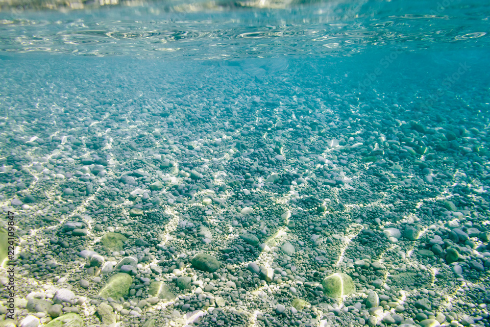 Fototapeta premium Underwater sea background, ocean landscape