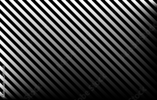 Black and grey diagonal stripes with gradient effect and copy space, graphic resource as abstract background, textile print, wallpaper and geometric inspiration