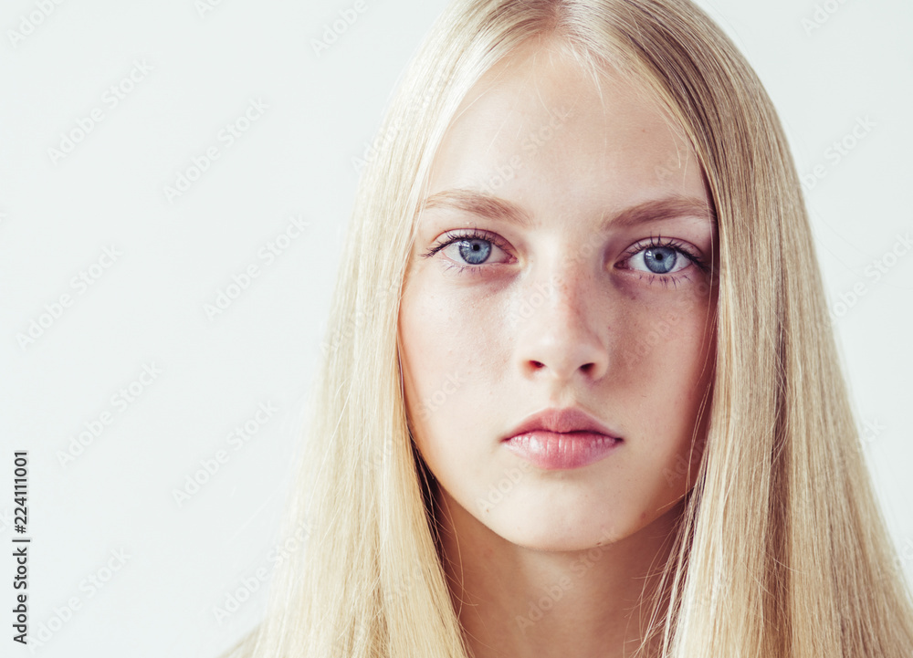 Beautiful blonde woman natural portrait with long blonde smooth hair Beautiful blonde woman natural portrait with long blonde smooth hair